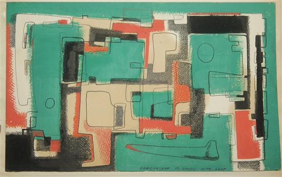 Serge Chermayeff (American, 1900-1996) Abstract, 7.25 x 11.5in, unframed